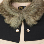 3 tone Brown Faux Fur Trench Coat in Black - The Pet's Couture