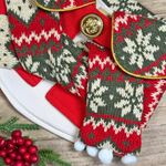 聖誕連帽衫斗篷 - 松綠色連帽衫，白色人造毛皮飾邊