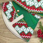 圣诞连帽衫斗篷 - 松绿色连帽衫，白色人造毛皮饰边