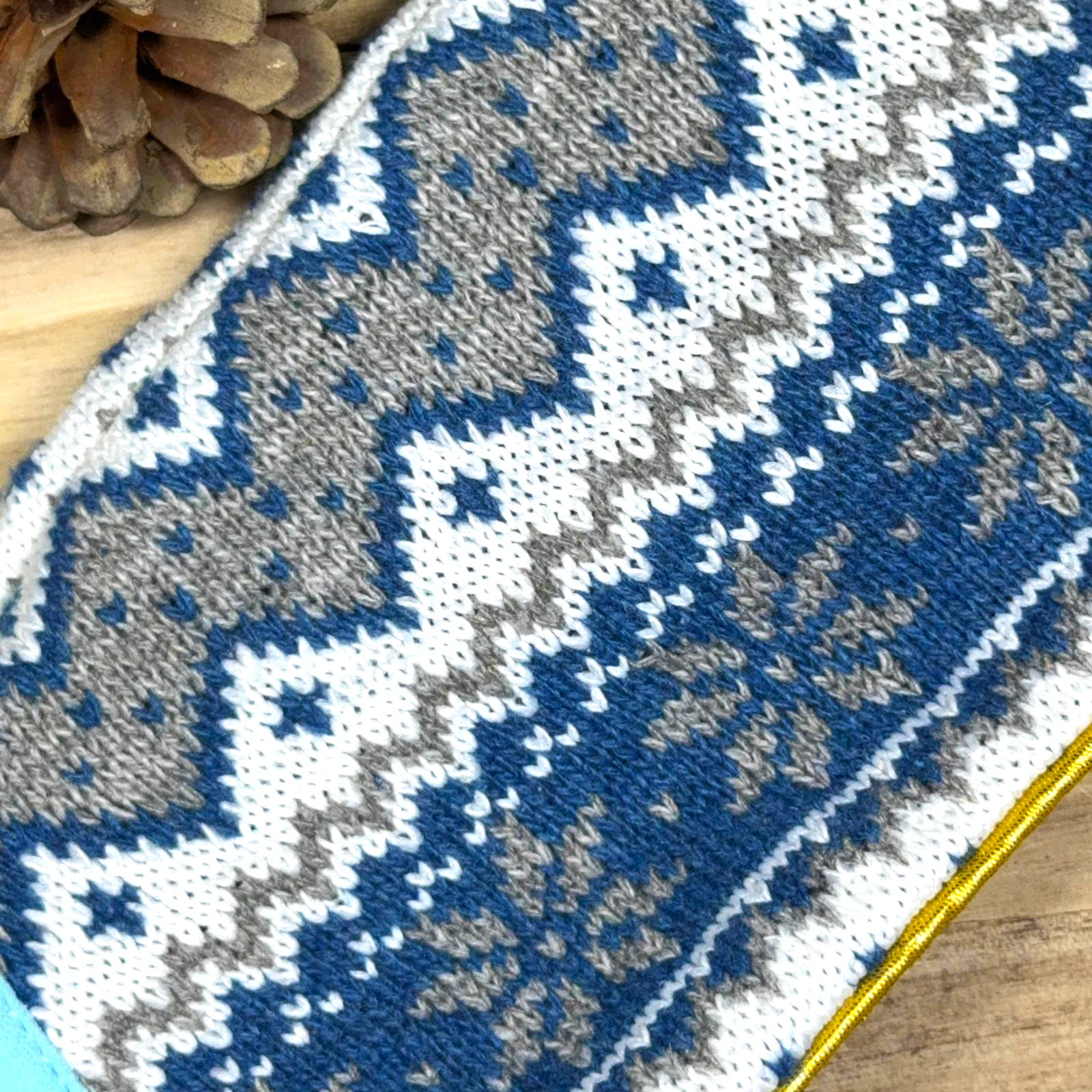 Blue Silver Knitted Hoodie Sweater Cape - Noel