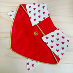 Paws Up For SG! Red Hearts on Cream Knot Tie Bandana