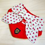 Paws Up For SG! Red Hearts on Cream Knot Tie Bandana
