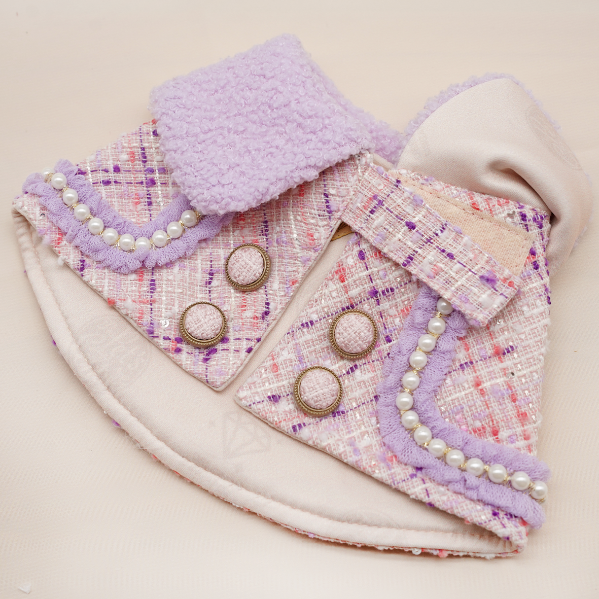 ROSÉA BLUSH ~ 淺粉色珠圈花呢夾克