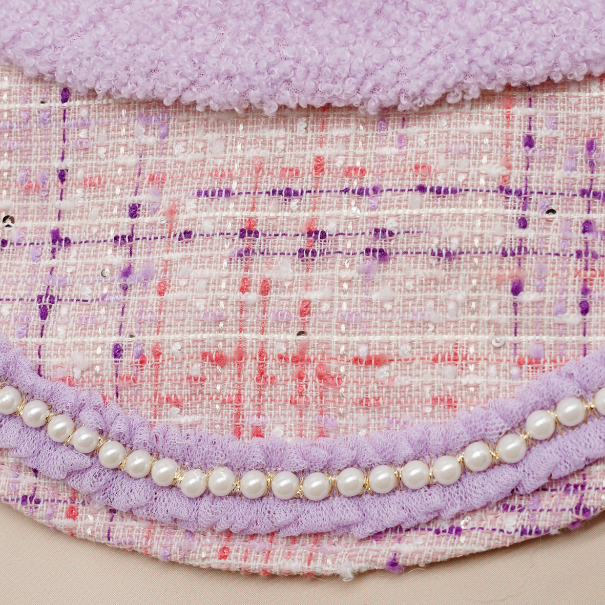 ROSÉA BLUSH ~ 淺粉色珠圈花呢夾克