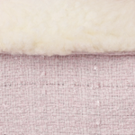 BROOKLYN ROSÉ ~ Baby Pink Tweed Wool Jacket with Faux Fur Collar