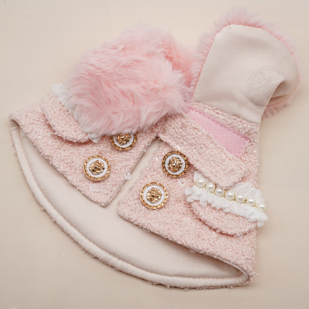 ROSÉA BLUSH ~ 淺粉色珠圈花呢夾克