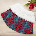 聖誕斗篷 - 紅綠格子呢白色人造毛領風衣