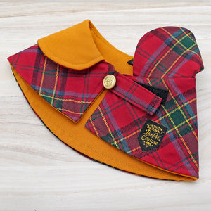 Cinnamon Collar with Autumn Red Tartan Print