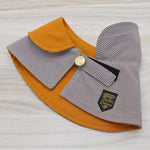 Saffron Collar with Brown Plaid-check Print