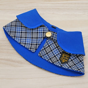 Azure Collar with Blue Plaid-check Print