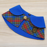 Azure Collar with Multicolor Plaid-check Print