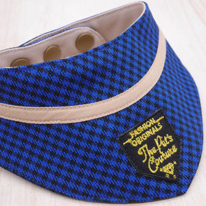 Bandanas - Azure Houndstooth - The Pet's Couture