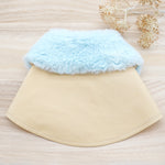 Baby Blue Faux Fur Collar in Champagne Trench Coat