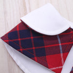 Capes - Cream Collar with Burgundy Tartan Prints - The Pet's Couture