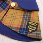 Capes - Azure Collar with Mustard Tartan Print - The Pet's Couture