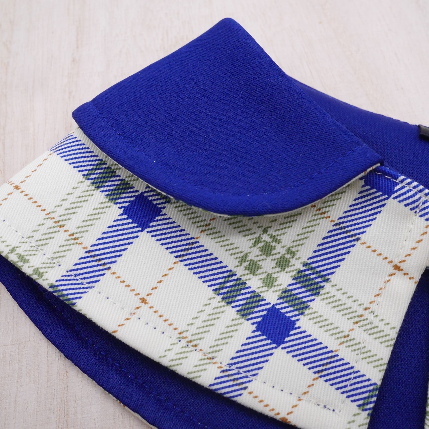 Capes - Azure Collar with Tartan Print - The Pet's Couture