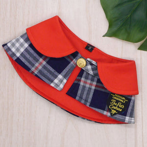 Capes - Imperial Collar with Black Tartan Print - The Pet's Couture