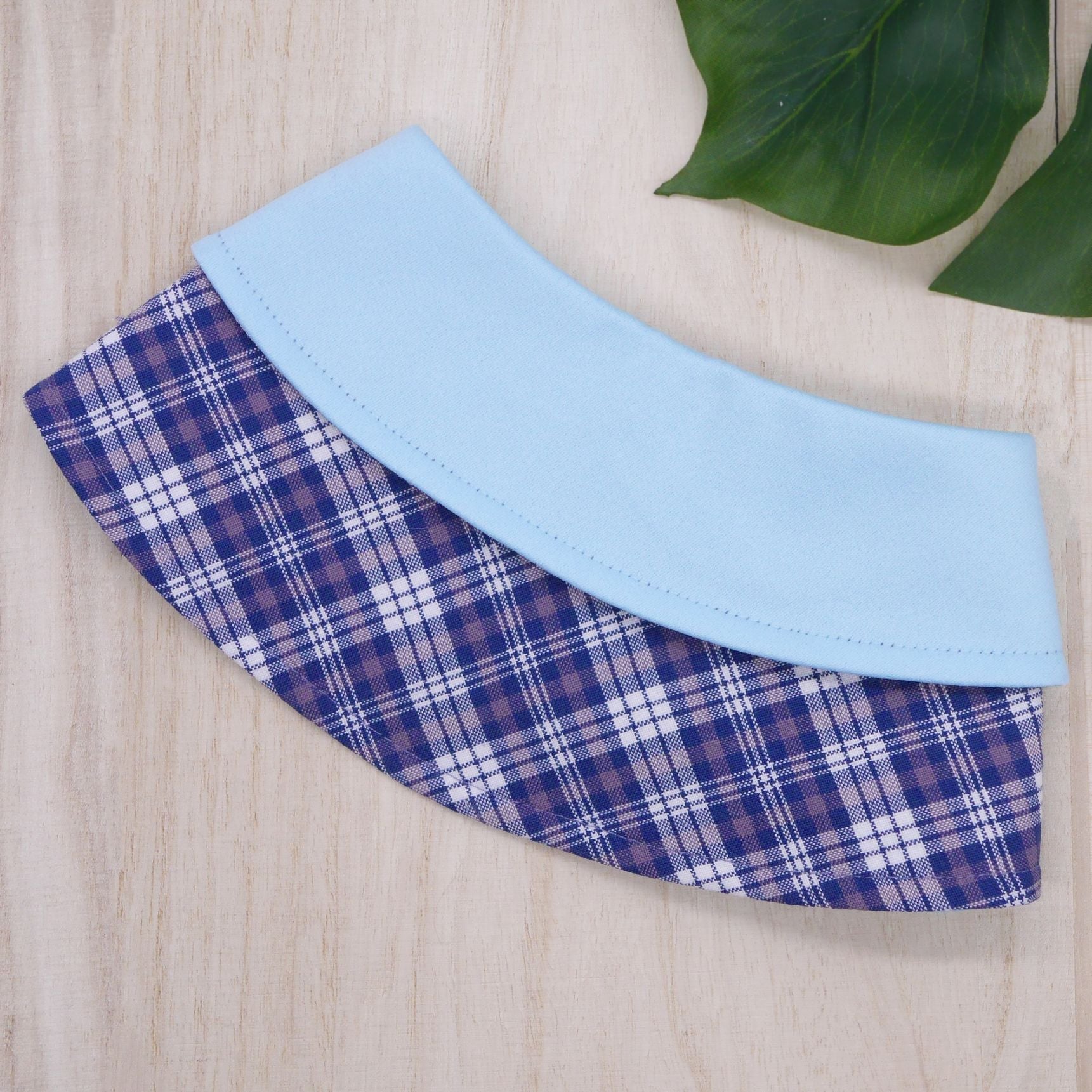 Capes - Baby Blue Collar with Tartan Print (Variant 2) - The Pet's Couture