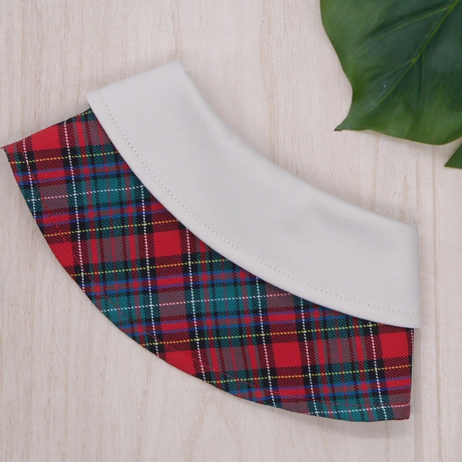 Capes - White Collar with Royal Tartan Print - The Pet's Couture