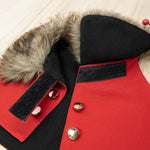 3 tone Brown Faux Fur Trench Coat in Maroon - The Pet's Couture