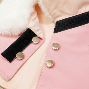 White Faux Fur Trench Coat in Blush - The Pet's Couture