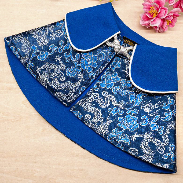 Spring Of Wisdom in Silver Dragons on Waltz CNY Cape - The Pet's Couture