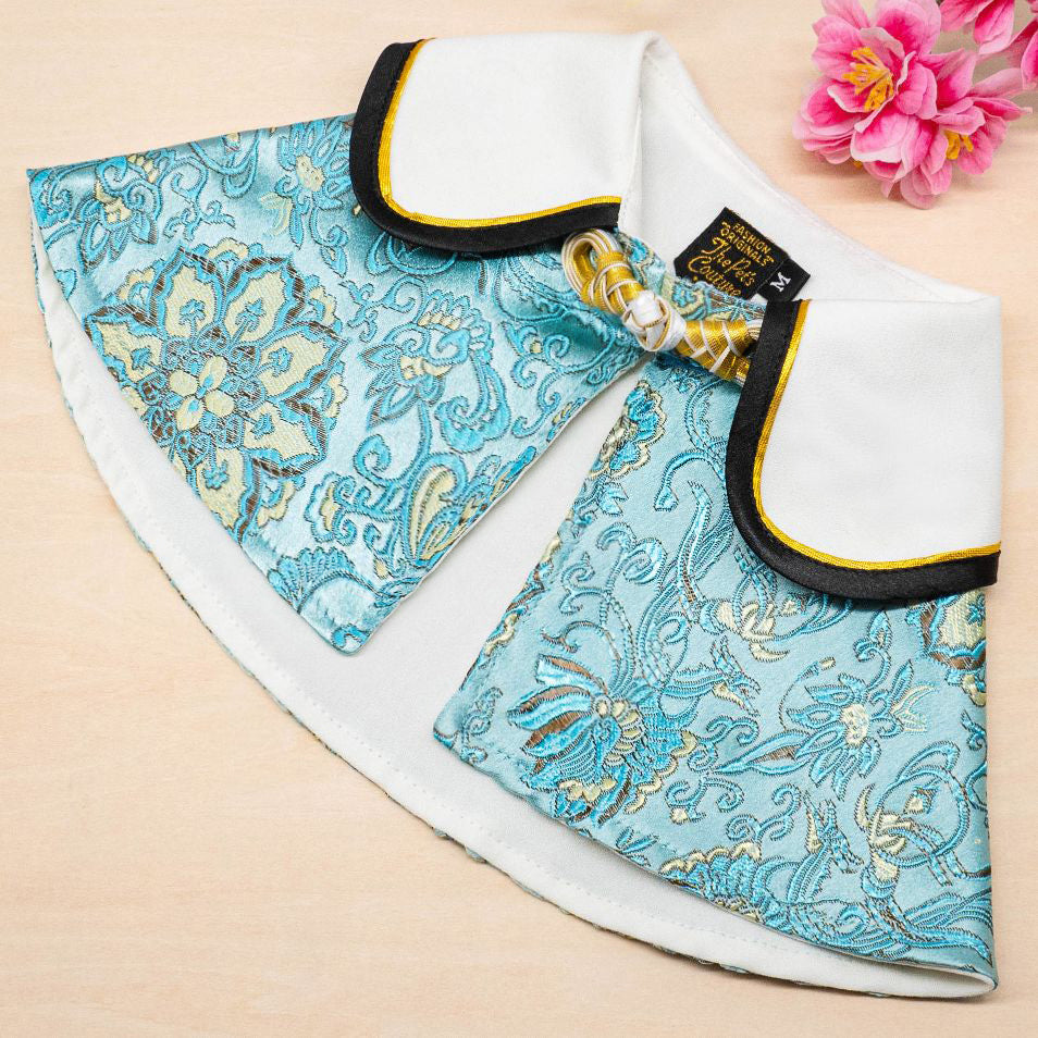 Spring Of Kindness in Aquamarine Corals CNY Cape - The Pet's Couture