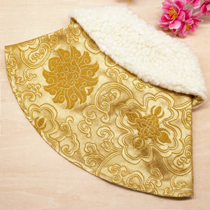 Spring Of Blessings in Tuscan Gold CNY Cape with Faux Fur Collar - The Pet's Couture