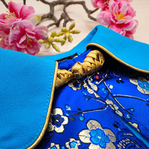 Spring Of Friendship in Golden Sapphire Blossoms CNY Cape - The Pet's Couture