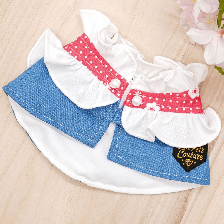 Denim Capes - Flushed Coral - The Pet's Couture