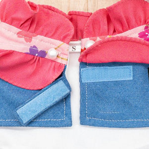 Denim Capes - Hot Pink Blossom - The Pet's Couture