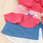 Denim Capes - Hot Pink Blossom - The Pet's Couture