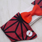 Dapper Collar - Rose Red with Ruby Bowtie - The Pet's Couture