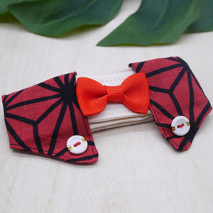 Dapper Collar - Rose Red with Ruby Bowtie - The Pet's Couture