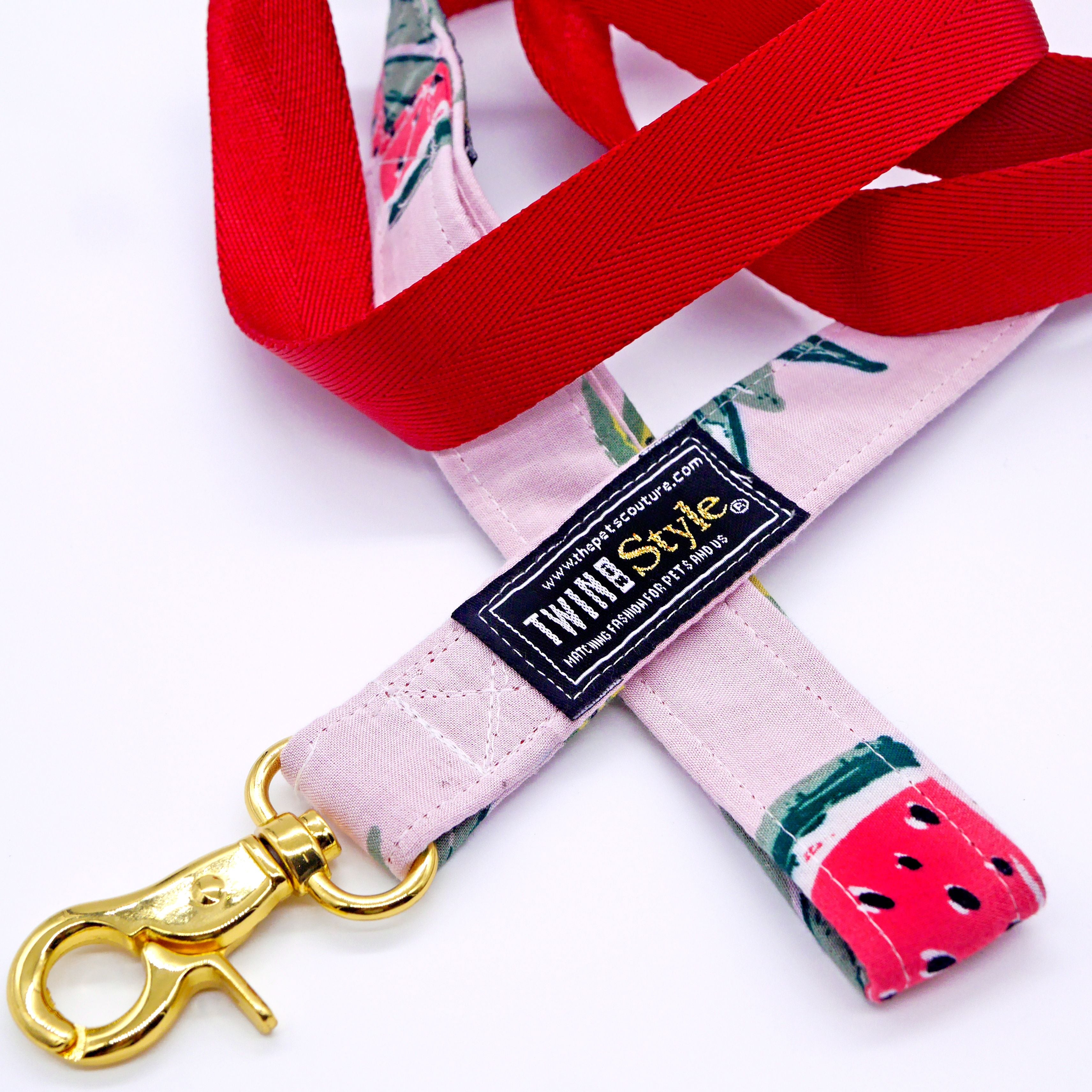 Tropical Fruits with Half Denim Print Harness + Leash Set - Twin In Style (Unisex) - The Pet's Couture