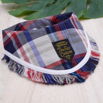 Frayed Bandanas - Red Blue Plaids - The Pet's Couture