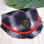 Frayed Bandanas - Classic Black Flannel - The Pet's Couture