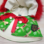 圣诞连帽衫斗篷 - 驯鹿绿色连帽衫，红色人造毛皮饰边