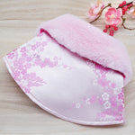 Spring Imperial Baby Pink Blossoms CNY Cape with Faux Fur Collar