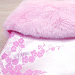 Spring Imperial Baby Pink Blossoms CNY Cape with Faux Fur Collar