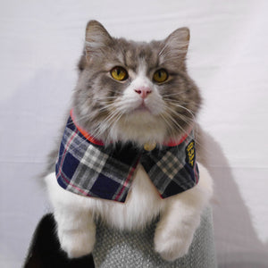 Capes - Imperial Collar with Black Tartan Print - The Pet's Couture