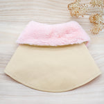 Baby Pink Faux Fur Collar in Champagne Trench Coat