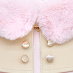 Baby Pink Faux Fur Collar in Champagne Trench Coat