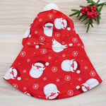 Xmas Hoodie Cape - Merry Santa on Red  Hoodie with White Pom Pom Trimmings