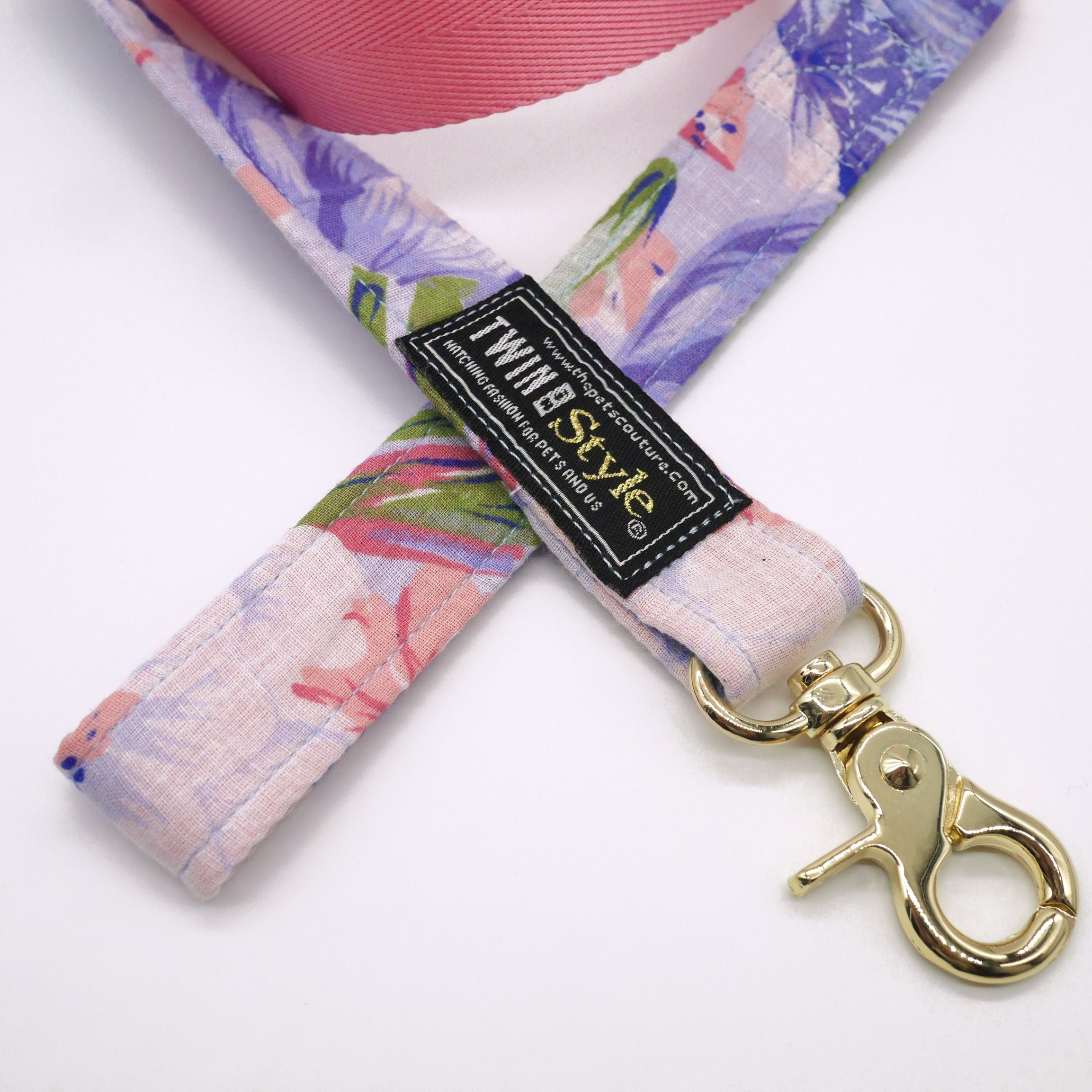 Tropical Fauna Pink Harness with Detachable Skirt + Leash Set - Twin In Style (For Her) - The Pet's Couture