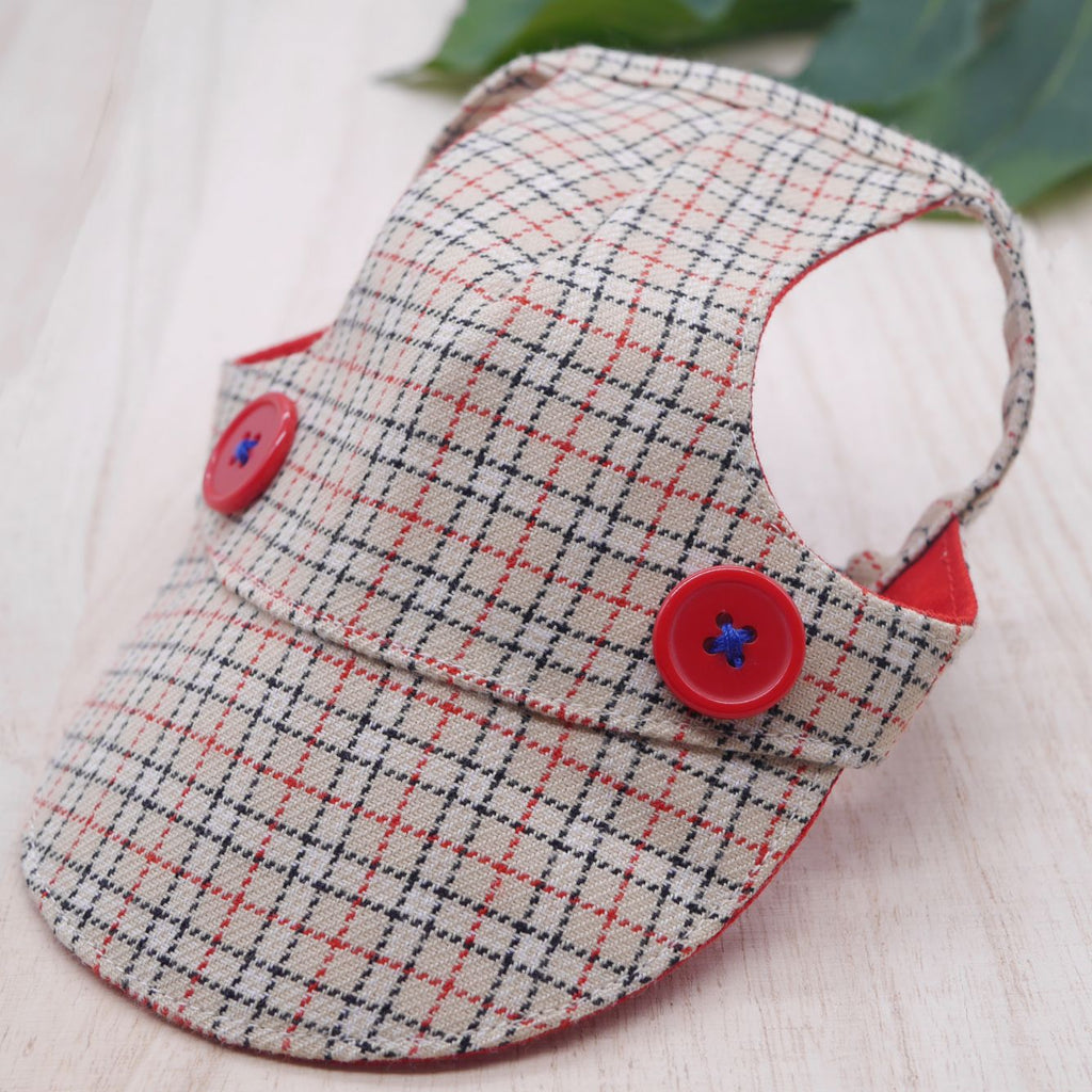 Walking Caps For Him - Cream Checkers - The Pet's Couture